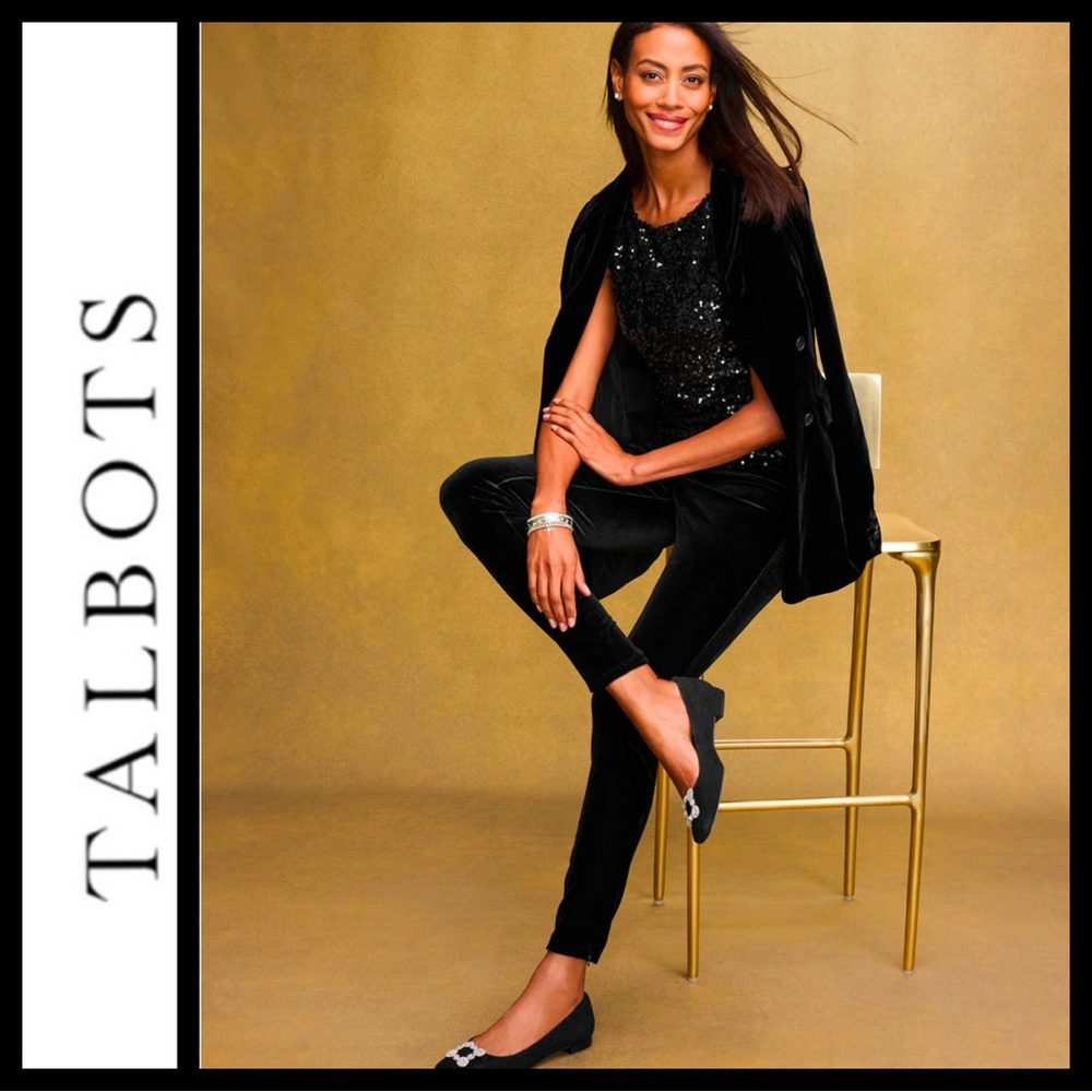 NWOT Talbots Stretch Velvet Leggings